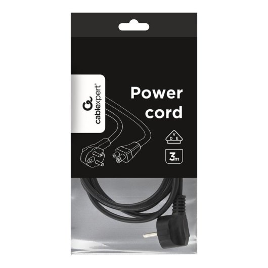Cable de alimentación Gembird PC-186-ML12-3M Schuko a C5 3 metros