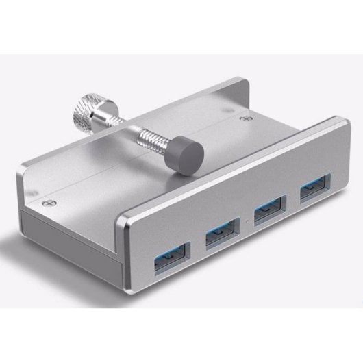 Hub Orico 5 portas 5 Gbps USB 3.2 Gen 1 modelo ALL-USB3-HUB-4-CLIP Prateado