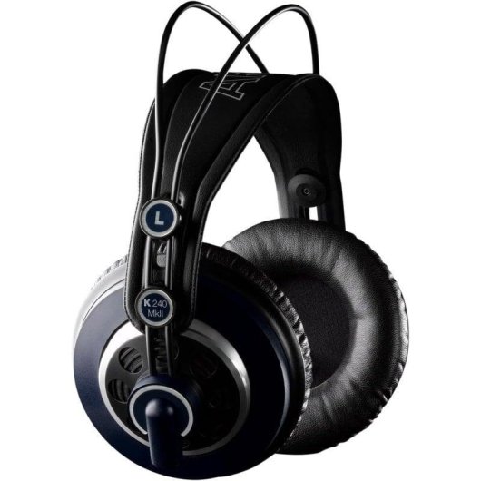 Auriculares AKG K240 MKII com cabo jack circumaurais semiabertos pretos