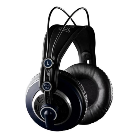 Auriculares AKG K240 MKII com cabo jack circumaurais semiabertos pretos