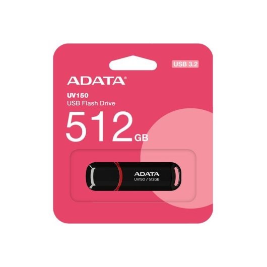 USB-Stick ADATA UV150 512 GB USB 3.2 Gen 1 Schwarz Rot
