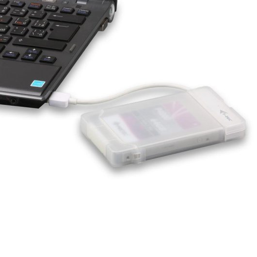 Custodia Esterna I-TEC MySafe USB 3.0 2.5'' Plastica Bianca con LED e Cavo Integrato