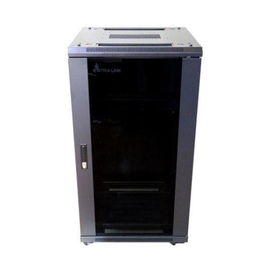 Rackschrank Extralink 22U 600x600 Schwarz auf Füßen
