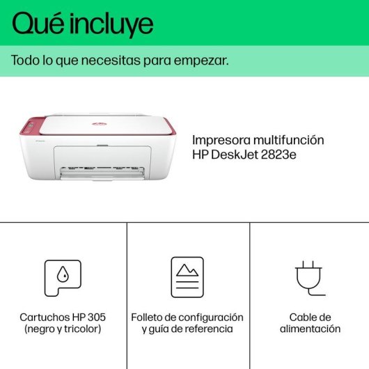 Imprimante Jet d'encre Wi-Fi HP DeskJet 2823e avec scanner et copie