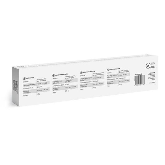 Savio PB-05 Soporte portátil para portátil y tablet Mesa 0°-40° Ajustable hasta 18" Máx 245g