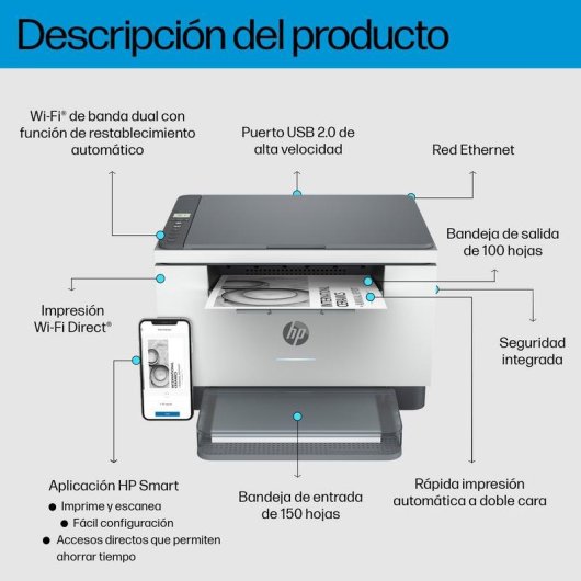 Impresora Láser Wi-Fi HP M234dw Multifunción con Dúplex y Escáner