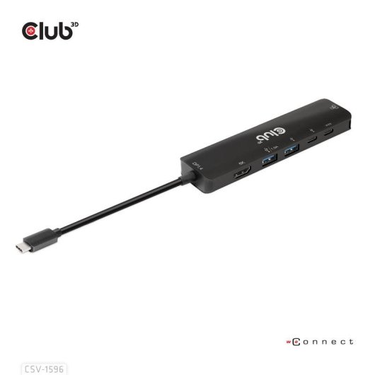 Base para portátil Club 3D CSV-1596 USB-C 100W 8K Ultra HD Negro