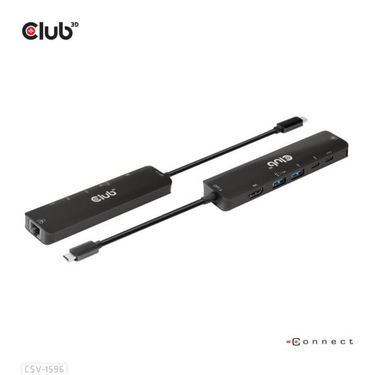 Base para portátil Club 3D CSV-1596 USB-C 100W 8K Ultra HD Negro