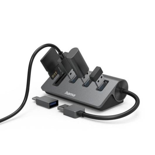 Hub USB Hama 00200140 con Lettore di Carte 3 Porte USB 3.2