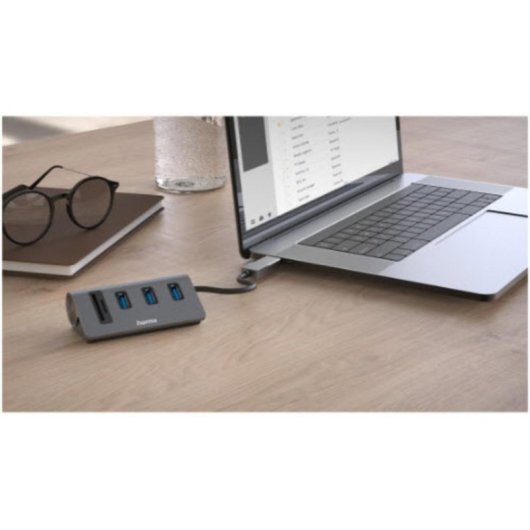 Hub USB Hama 00200140 con Lettore di Carte 3 Porte USB 3.2
