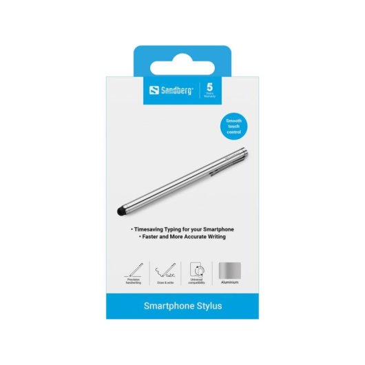 Lápiz Digital Sandberg Smartphone Stylus Silber