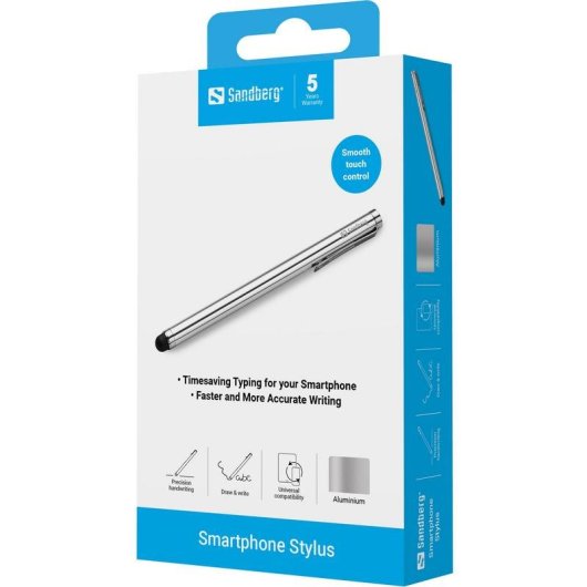 Lápiz Digital Sandberg Smartphone Stylus Silber