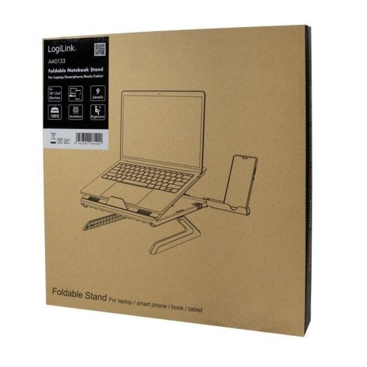LogiLink AA0133 Supporto per portatile Tavolo 10 a 16" Pieghevole Regolabile Max 875 g