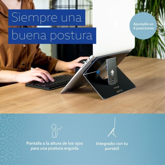 R-GO Tools R-Go Riser Attachable Soporte portátil ajustable 10 a 22" Máx 5Kg