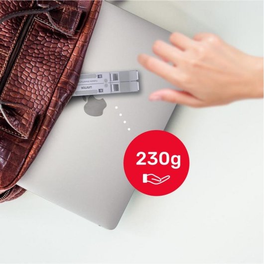 Unitek OT155SL Suporte para portátil Mesa Ajustável 13° a 41° Alumínio Prateado