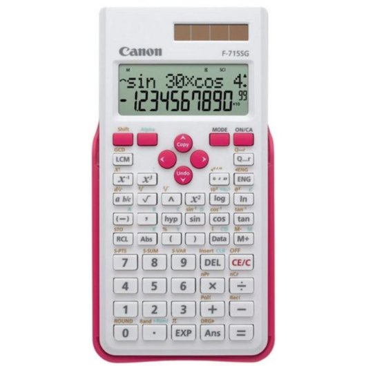 Calculadora científica Canon F-715SG 12 dígitos 2 linhas Alimentação bateria/solar Rosa Branco