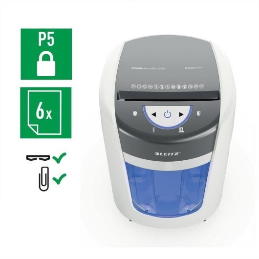 Trituradora de papel Leitz IQ OptiMax Home Office 225 Microcorte 15 L