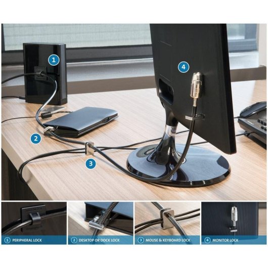 Cavo antifurto Kensington Kit di catene per computer desktop e periferiche 2.0