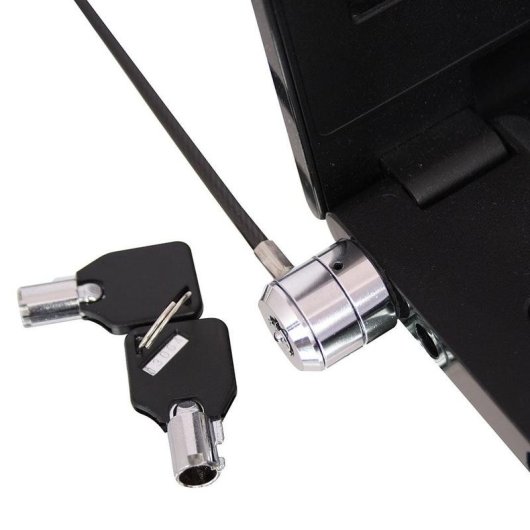 Cavo antifurto Lindy 1,6 m chiave rotonda plastico acciaio nero metallico