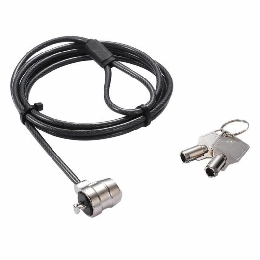 Cavo antifurto Dicota D30971 2 m 2 chiavi acciaio TPR nero/argento