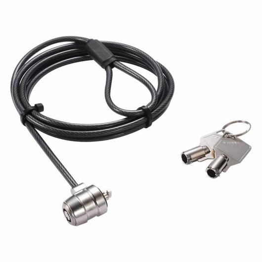 Cavo antifurto Dicota D30971 2 m 2 chiavi acciaio TPR nero/argento
