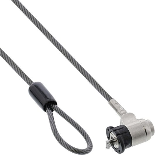 Cable antirrobo InLine 55703 2 m Llave Zinc acero Negro Plata