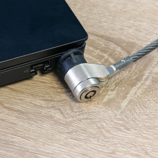 Cable antirrobo InLine 55703 2 m Llave Zinc acero Negro Plata