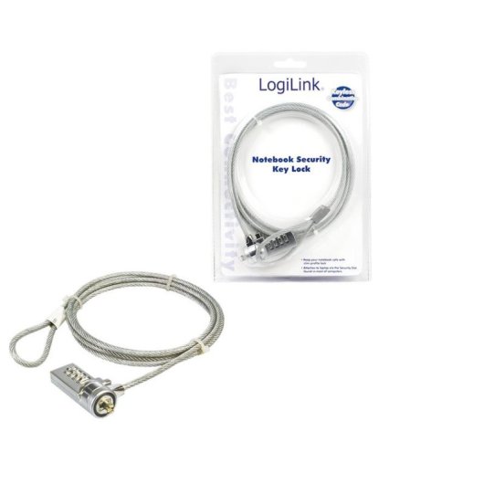 Câble antivol pour ordinateur portable LogiLink avec combinaison 1,5 m