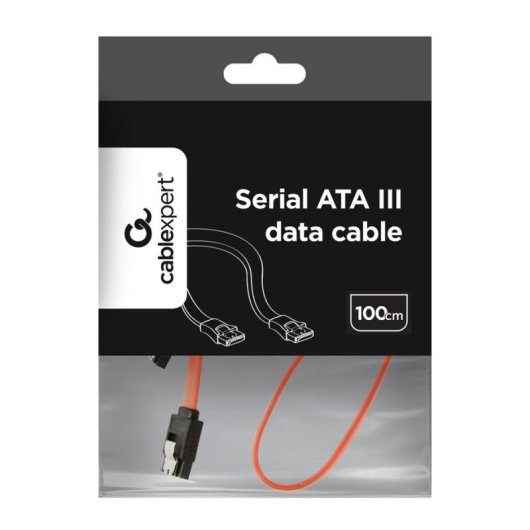 Cavo SATA III Gembird CC-SATAM-DATA-XL 1 m Femmina/Femmina Nero/Rosso