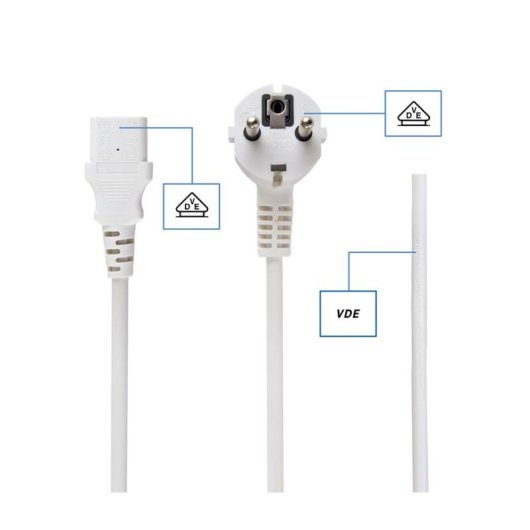 Cabo de alimentação Gembird PC-186W-VDE 1,8 m CEE7/4 10 A