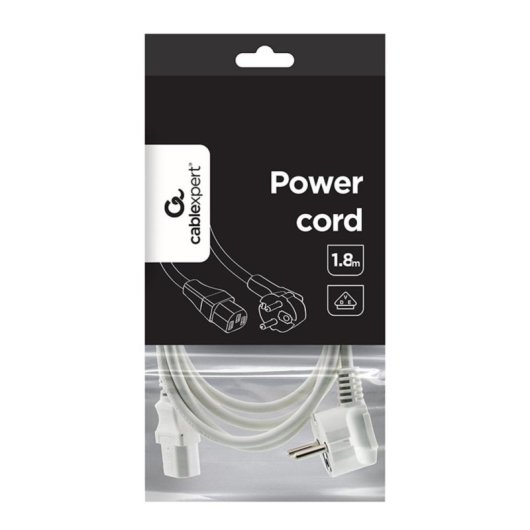 Cabo de alimentação Gembird PC-186W-VDE 1,8 m CEE7/4 10 A