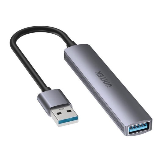 Hub Unitek 4 porte 5000 Mbit/s USB 3.2 Gen 1 H1208A alluminio grigio