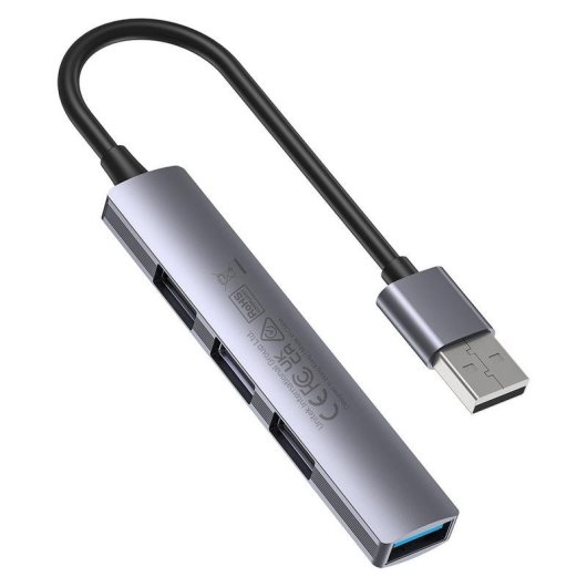 Hub Unitek 4 porte 5000 Mbit/s USB 3.2 Gen 1 H1208A alluminio grigio