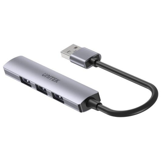 Hub Unitek 4 porte 5000 Mbit/s USB 3.2 Gen 1 H1208A alluminio grigio