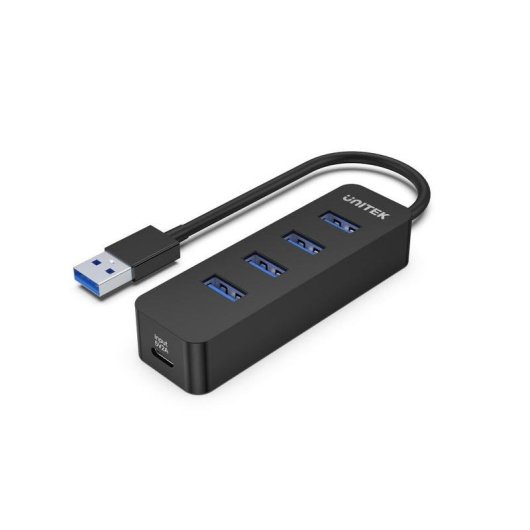Hub Unitek 5 porte 5000 Mbit/s modello uHUB Q4 USB 3.2 Gen 1 Nero ABS