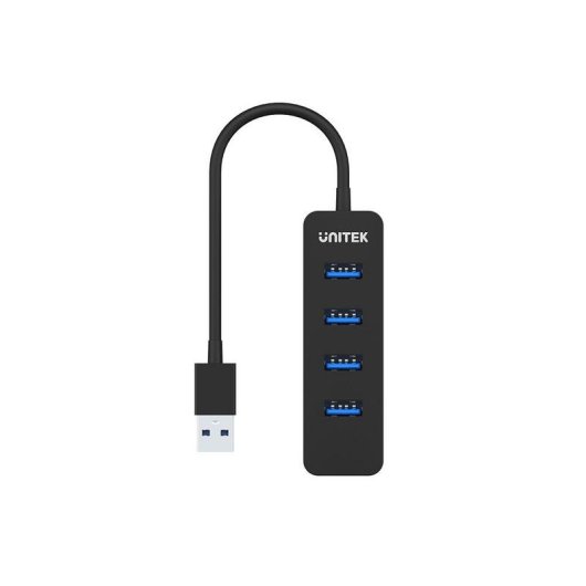 Hub Unitek 5 porte 5000 Mbit/s modello uHUB Q4 USB 3.2 Gen 1 Nero ABS