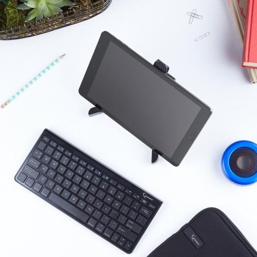 Gembird TA-TS-01 Supporto doppio braccio articolato per laptop e tablet, da scrivania, 178 mm, Nero