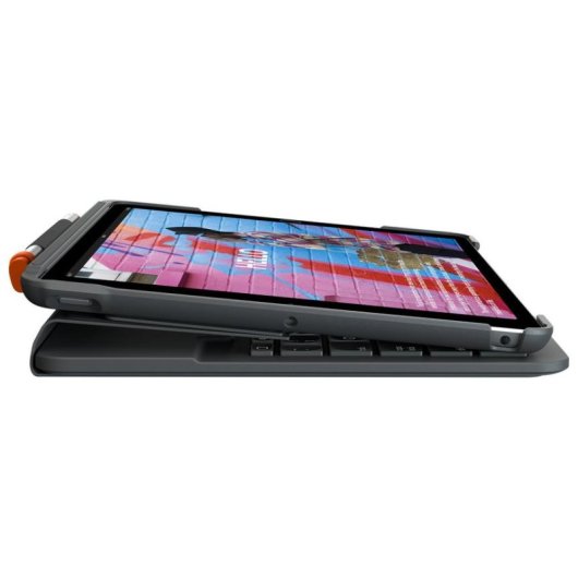 Teclado Logitech Slim Folio inalámbrico Bluetooth para iPad UK English Graphite