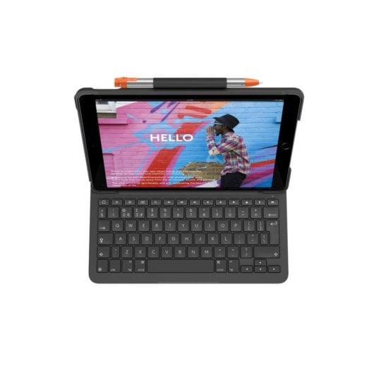 Teclado Logitech Slim Folio inalámbrico Bluetooth para iPad UK English Graphite