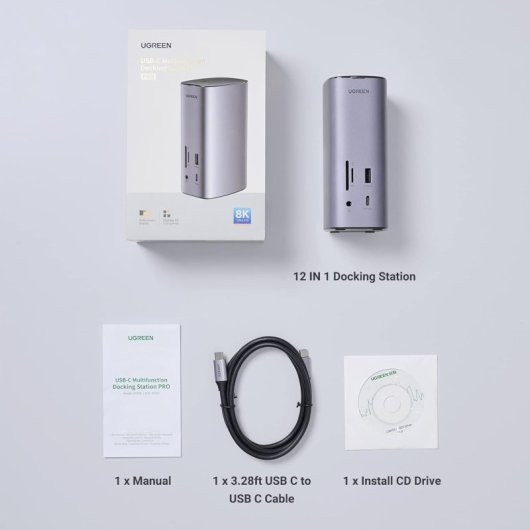 Base pour portable USB-C 12-en-1 Ugreen Plata