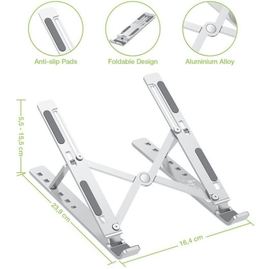 Techly ICA-TBL 134TY Supporto per portatile Scrivania 10 a 16" Altezza 55-155 mm Peso max 321 g