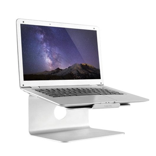 LogiLink AA0104 Supporto per Laptop Scrivania 11 a 17" Rotazione 360° Alluminio Argento