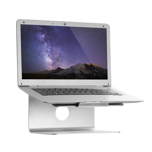 LogiLink AA0104 Supporto per Laptop Scrivania 11 a 17" Rotazione 360° Alluminio Argento