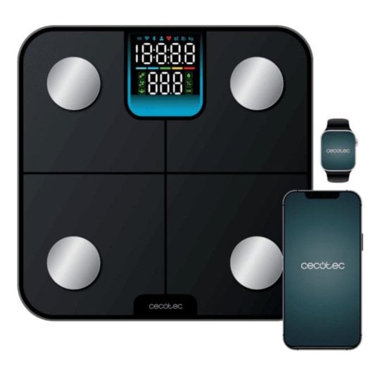 Báscula Inteligente Cecotec Surface Precision HealthySmart Hasta 180 kg 25 Parámetros Pantalla Full Color Autoapagado Control por App