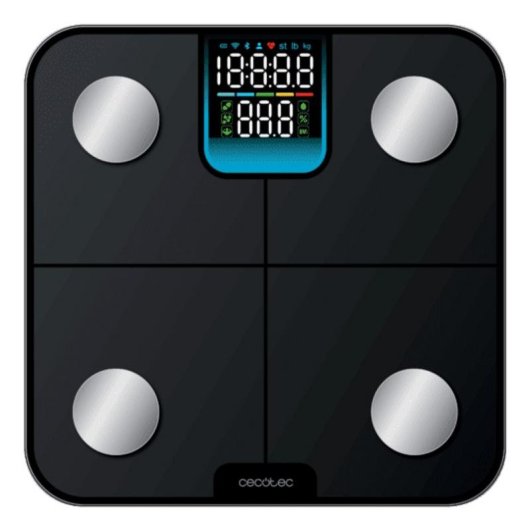 Báscula Inteligente Cecotec Surface Precision HealthySmart Hasta 180 kg 25 Parámetros Pantalla Full Color Autoapagado Control por App