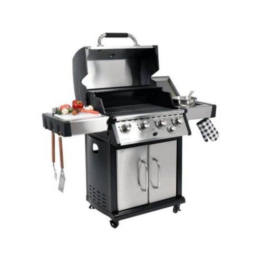 Parrilla de Gas Yato YG-20013 17500W 4 Zonas Carro Negro/Plata