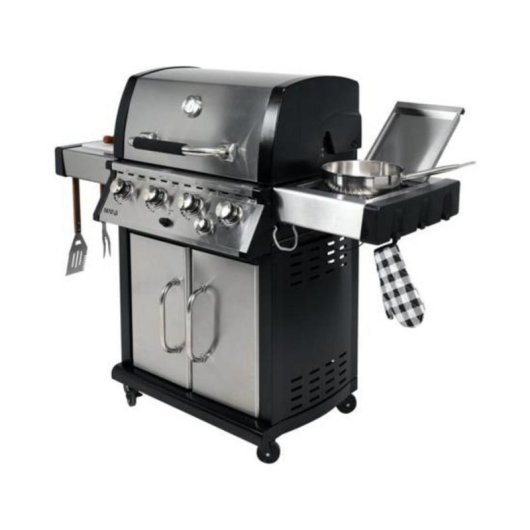 Parrilla de Gas Yato YG-20013 17500W 4 Zonas Carro Negro/Plata