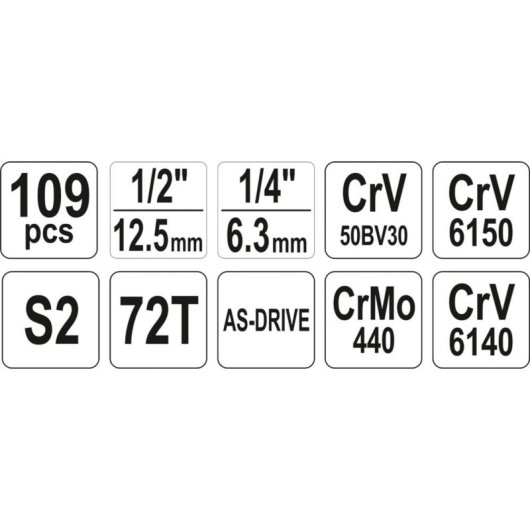 Set di utensili meccanici Yato YT-38891 Nero