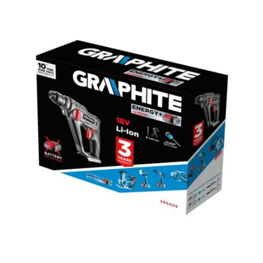 Martello Perforatore Graphite 58G009 SDS Plus 18V Li-Ion Grigio