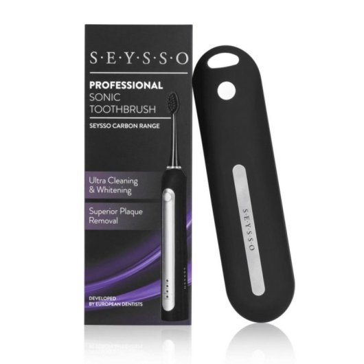 Cepillo de Dientes Sónico Seysso Carbon Professional 3 Modos 1 Cabezal Estuche